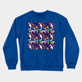 Whales and Sea Creatures Pattern Crewneck Sweatshirt